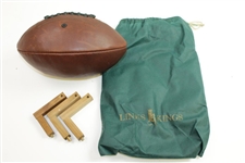 2020 Augusta National Masters Premium Leather Football by Links Kings w/ Wood Stand in Bag