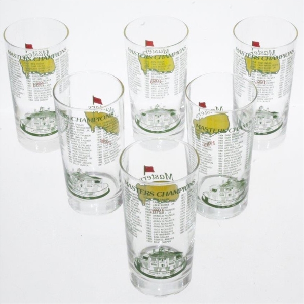 1984-1989 Masters Tournament Commemorative Glasses - 6 Total