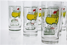 1990-1999 Masters Tournament Commemorative Glasses - 10 Total