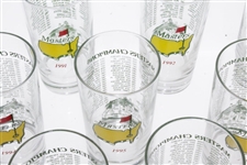 1990-1999 Masters Tournament Commemorative Glasses - 10 Total
