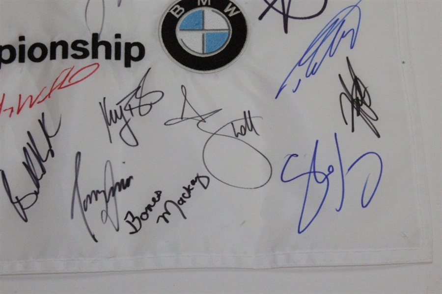 Dechambeau, Koepka, Morikawa, Spieth, & others Multi-Signed BMW Championship Flag JSA ALOA
