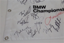 Dechambeau, Koepka, Morikawa, Spieth, & others Multi-Signed BMW Championship Flag JSA ALOA