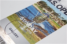 Gary Woodland Signed 2019 US Open at Pebble Beach Sunday Final Round Ticket JSA ALOA
