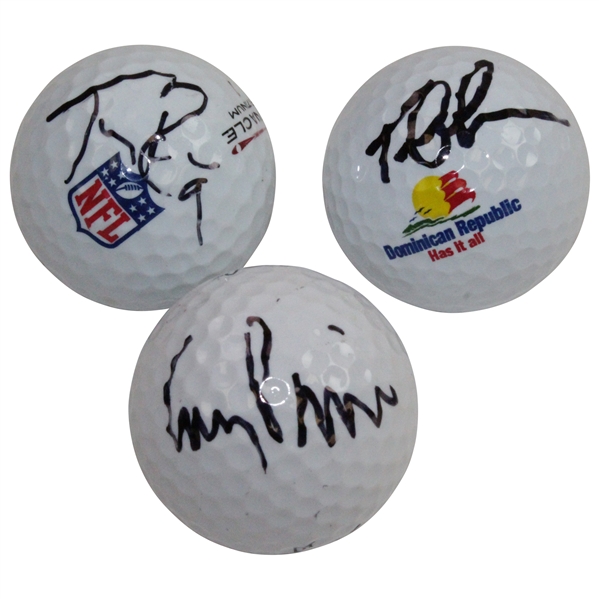 Tony Romo, Corey Pavin, & Tom Lehman Signed Logo Golf Balls JSA ALOA