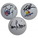 Tony Romo, Corey Pavin, & Tom Lehman Signed Logo Golf Balls JSA ALOA