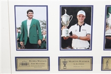 Rory McIlroy, Bubba Watson, Martin Kaymer, & Jim Furyk Signed Grand Slam of Golf Flag - Framed JSA ALOA