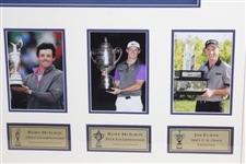 Rory McIlroy, Bubba Watson, Martin Kaymer, & Jim Furyk Signed Grand Slam of Golf Flag - Framed JSA ALOA