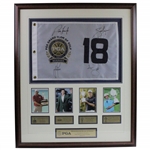 Justin Rose, Padraig Harrington, Jason Dufner, & Adam Scott Signed Grand Slam of Golf Flag - Framed JSA ALOA