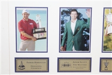 Justin Rose, Padraig Harrington, Jason Dufner, & Adam Scott Signed Grand Slam of Golf Flag - Framed JSA ALOA