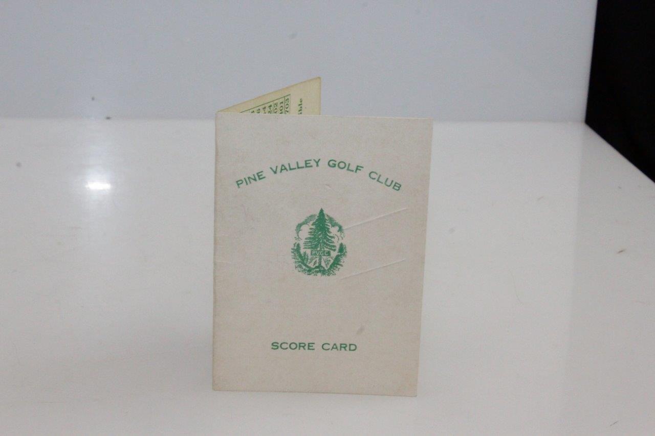 Lot Detail - Vintage Pine Valley Golf Club Used Scorecard ...