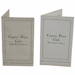 Two Vintage Cypress Point Club Scorecards - Rod Munday Collection