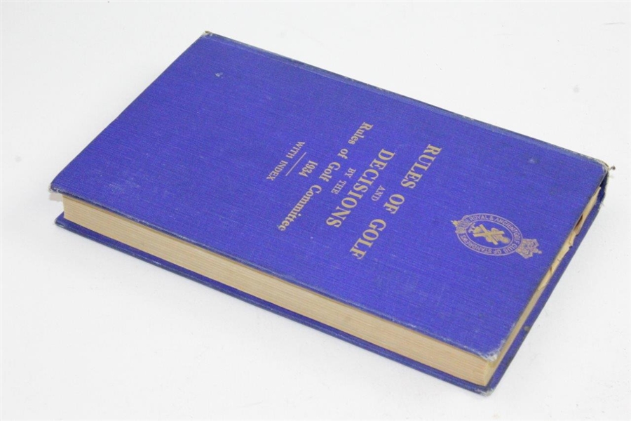 1934 'Rules of Golf and Decisions' by the Rules of Golf Committee Sigend by Richard Tufts