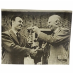 1949 America Retains Ryder Cup Ben Hogan Receiving Ryder Cup from Lord Wardington Press Photo