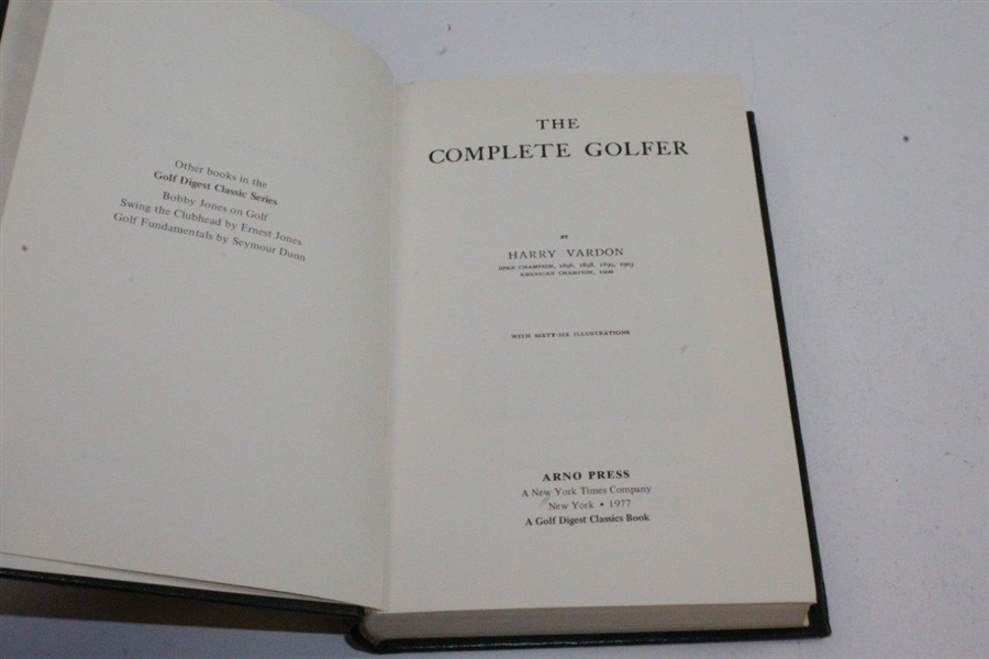 'The Complete Golfer' Book by Harry Vardon 1977 Golf Digest Reprint of 1905 Original