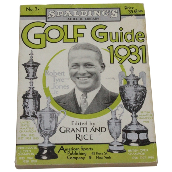 1931 Spalding Athletic Library Booklet with Bobby Jones  with Grand Slam Trophies Cover