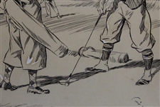 Circa 1930's Original Persistent Fair (After Air Shot) Ink with Gouche Highlights - Framed