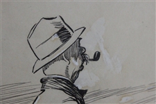 Circa 1930's Original Persistent Fair (After Air Shot) Ink with Gouche Highlights - Framed