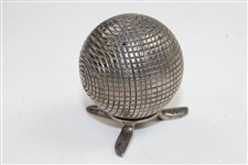 Vintage Silver Golf Ball Themed Mini-Tripod Holder