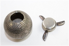 Vintage Silver Golf Ball Themed Mini-Tripod Holder