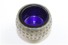 Vintage Silver Golf Ball Themed Inkwell