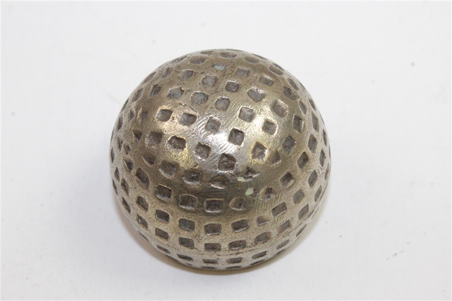 Vintage Silver Golf Ball Themed Inkwell
