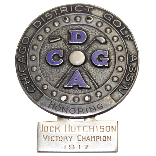 1917 Chicago District Golf Association Victory Champion Medal Won by Jock Hutchison