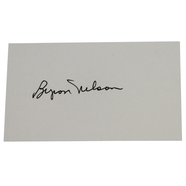 Byron Nelson Signed 3x5 Card JSA ALOA