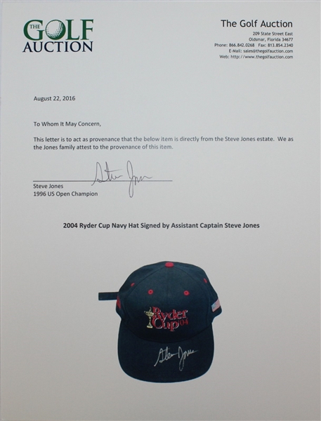 2004 Ryder Cup Navy Hat Signed by Assistant Captain - Steve Jones Collection JSA ALOA