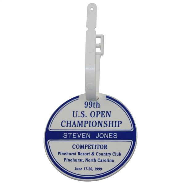 1999 US Open Championship at Pinehurst Contestant Bag Tag - Steve Jones Collection