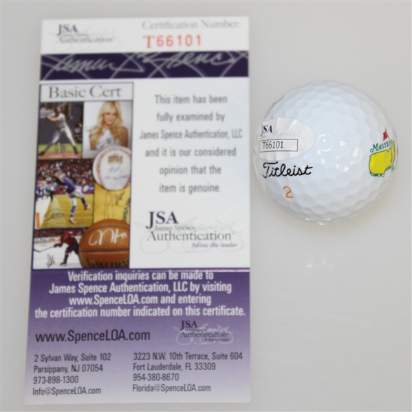 Nick Faldo Signed Masters Logo Golf Ball JSA #T66101