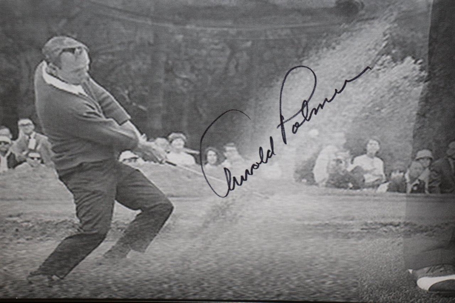 Arnold Palmer Signed Deluxe Canvas Photo Collage Display - Large Signature! PSA/DNA #AB03444