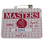 1986 Masters Tournament SERIES Badge #A5264 - Jack Nicklaus 6th Masters Win