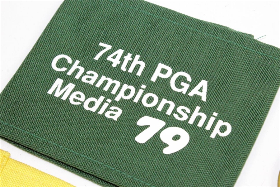 PGA Championship Media Items: 1977 Badge, 1979 Arm Band, 1990 Arm Band, & Undated Arm Band