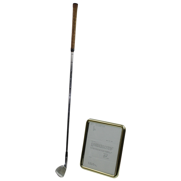 Arnold Palmer 1960's Tournament Used & Signed 9-Iron Given to Myron Cope with Letter - 1964 Masters Win