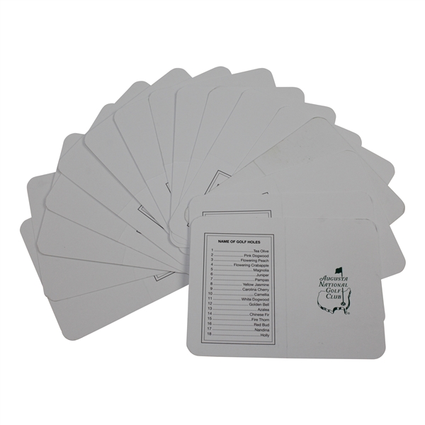 Sixteen (16) Augusta National Golf Club Blank Scorecards - Steve Jones Collection