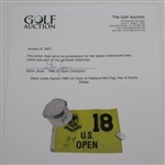 Steve Jones Signed 1996 US Open at Oakland Hills Flag, Hat, & Family Badge JSA ALOA