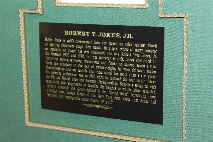 Robert 'Bobby' T. Jones, Jr. Signed Cut with Photos & Plate Framed Display - Steve Jones Collection JSA ALOA 