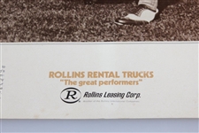 Bobby Jones Rollins Rental Trucks Advertising Broadside - 14 1/2 x 17 1/4