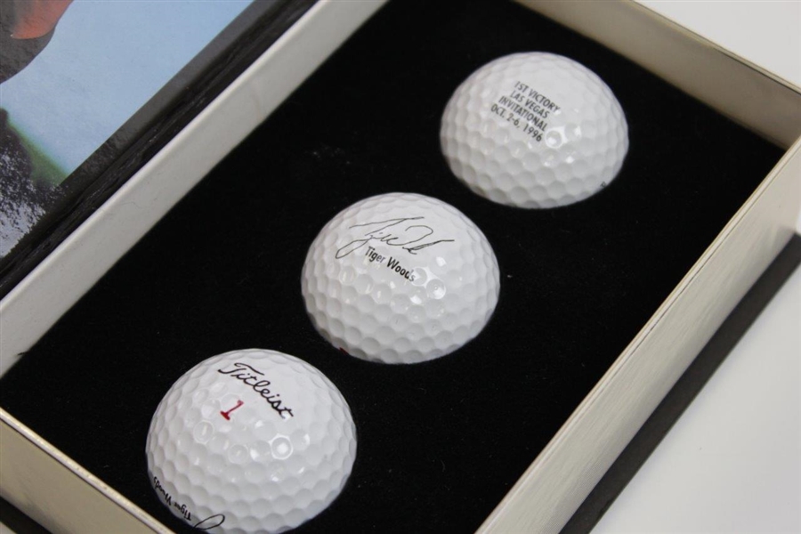 Tiger Woods 1st Victory Las Vegas Invitational Ltd Ed Commemorative Golf Ball Set in Box