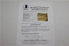Jack Nicklaus Signed Masters Embroidered Undated Flag with Years Won Inscription BECKETT #A50401