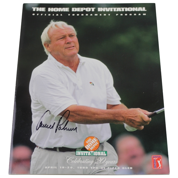 Arnold Palmer Signed 1999 Home Depot Invitational Program JSA ALOA