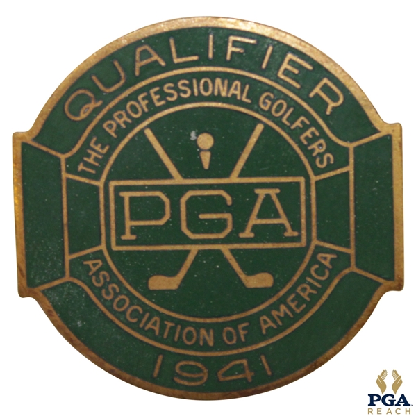 1941 PGA Championship at Cherry Hills CC Contestant Badge - Vic Ghezzi Winner