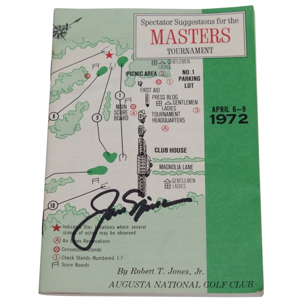 Jack Nicklaus Signed 1972 Masters Tournament Spectator Guide JSA ALOA