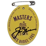 Jack Nicklaus Signed 1965 Masters Tournament SERIES Badge #21676 JSA ALOA