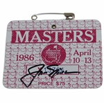 Jack Nicklaus Signed 1986 Masters Tournament SERIES Badge #X13794 JSA ALOA