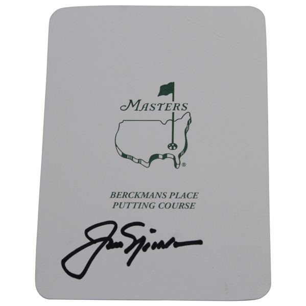 Jack Nicklaus Signed Masters VIP Berckmans Place Putting Course Scorecard JSA ALOA