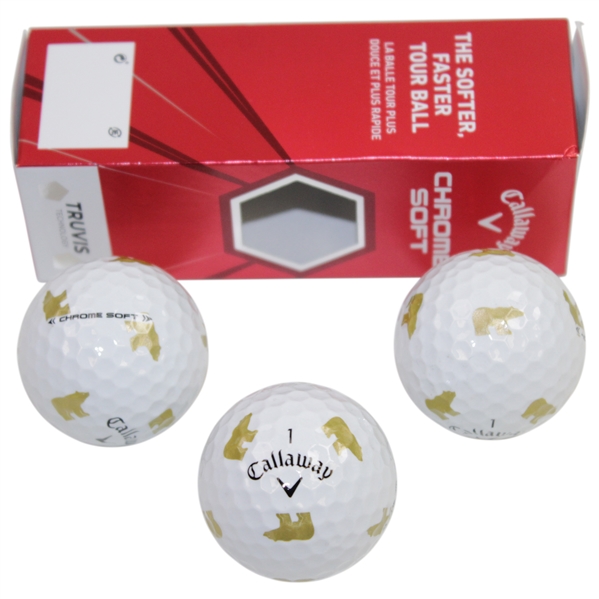 Sleeve of Three (3) Jack Nicklaus Golden Bear Logo Truvis Golf Balls