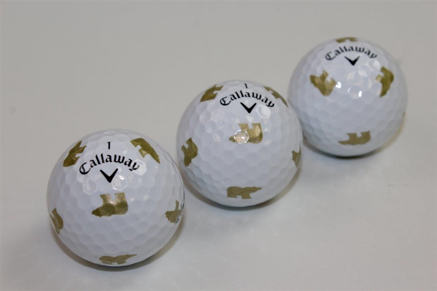 Sleeve of Three (3) Jack Nicklaus Golden Bear Logo Truvis Golf Balls