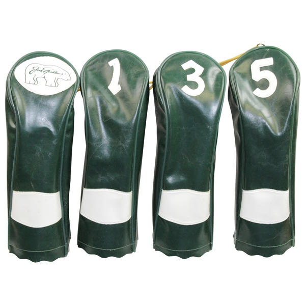 Classic Set of Jack Nicklaus Co. Green & White Vinyl Head Covers