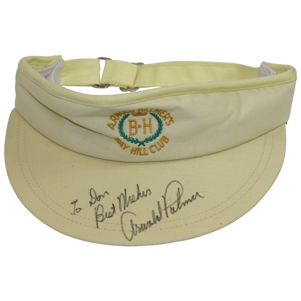 Arnold Palmer Signed Classic Arnold Palmers Bay Hill Visor - "To Don" JSA ALOA